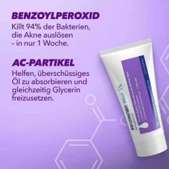 Benzaknen Akne-Creme-® Wash 5% Suspension bei unreiner Haut und leichter Akne, 2X100 g