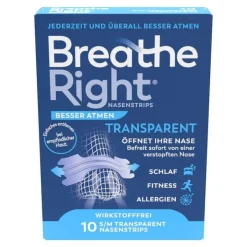 Besser Atmen Breathe Right Nasenpflaster normal transparent , 10 St- Schnupfen & Nasennebenhöhlen