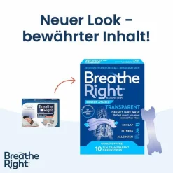 Besser Atmen Breathe Right Nasenpflaster normal transparent , 10 St- Schnupfen & Nasennebenhöhlen