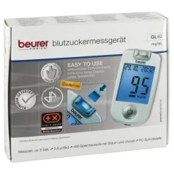 Beurer GL40 mg / dl Blutzuckermessgerät codefree, 1 St- Blutzuckermessgerät