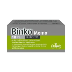 Binko Memo 40 mg Filmtabletten, 60 St- Ginkgo|Durchblutungs Tabletten