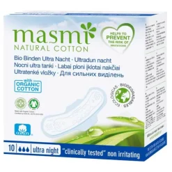 Masmi Bio Binden Ultra Nacht 100% Bio Baumwolle , 10 St- Binden
