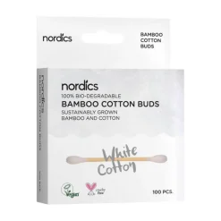 Bio Kosmetikstäbchen Bambus Baumwolle weiß Nordics, 100 St^Don Dandrea Deuschland AG