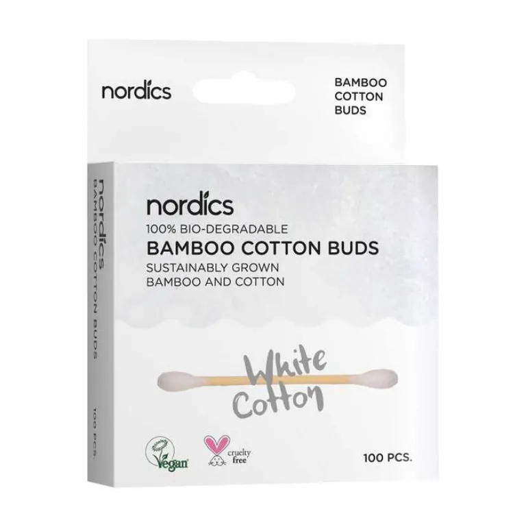 Bio Kosmetikstäbchen Bambus Baumwolle weiß Nordics, 100 St^Don Dandrea Deuschland AG