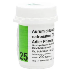Adler Salze 25 - 36-Biochemie 25 Aurum chloratum Natrium D12 Tabletten, 200 St