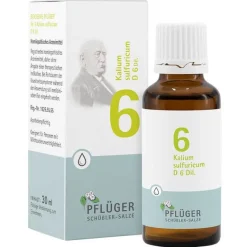 Pflüger Salze Als Tropfen|Salze 1-12-Biochemie 6 Kalium sulfuricum D 6 Tropfen, 30 ml
