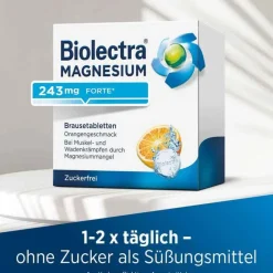 Biolectra ® MAGNESIUM 243 mg forte Brausetabletten Orangengeschmack, 40 St- Magnesium