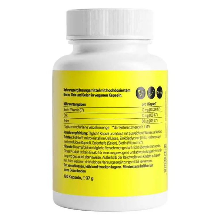 Biotin Komplex 10 mg + Zink + Selen hochdosiert Kapseln , 180 St^Zein Pharma