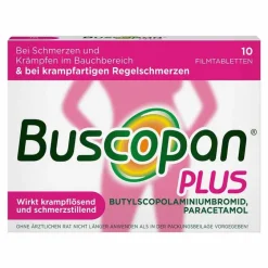 Buscopan Regelschmerzen Tabletten-Plus 10 mg / 500 mg Filmtabletten, 10 St