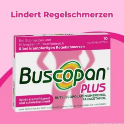 Buscopan Regelschmerzen Tabletten-Plus 10 mg / 500 mg Filmtabletten, 10 St