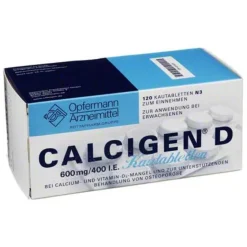 Calcigen Calcium-D 600 mg / 400 I.E. Kautabletten, 120 St