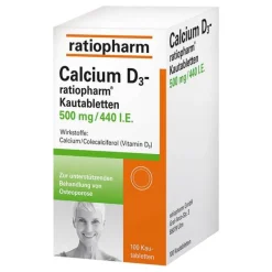 Ratiopharm Calcium D3 Kautabletten, 100 St- Calcium