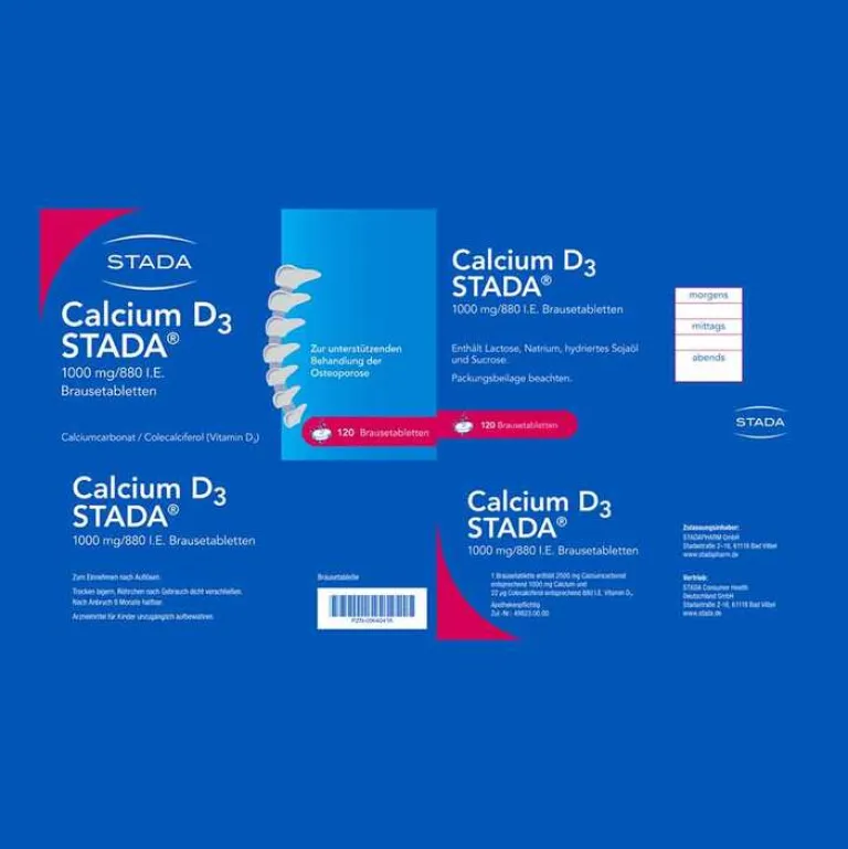 Calcium D3 ® 1000 mg/ 880 I.E. Brausetabletten, 120 St^Stada Sale