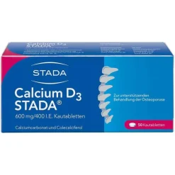 Stada Calcium D3 ® 600 mg/400 I.E. Kautabletten, 50 St- Calcium|Wechseljahre Medikamente