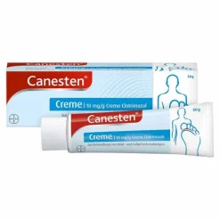 Canesten Creme gegen Pilzerkrankungen an Haut & Füßen, 50 g- Scheidenpilz Medikamente|Scheidenpilz Creme