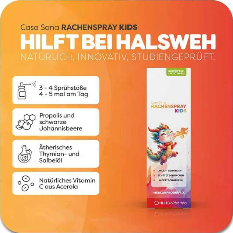 Casa Sana Rachenspray Kids, 30 ml- Halsschmerztabletten