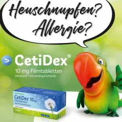 Cetidex 10 mg Filmtabletten, 100 St- Cetirizin|Allergie Tabletten