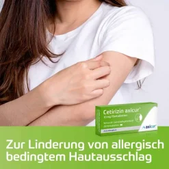 axicur Cetirizin ® 10 mg Filmtabletten, 7 St- Cetirizin|Allergie Tabletten