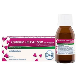 Hexal Allergie Medikamente|Cetirizin-Cetirizin Saft bei Allergien, 75 ml