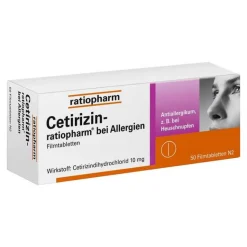Ratiopharm Cetirizin bei Allergien, 50 St- Cetirizin|Allergie Tabletten