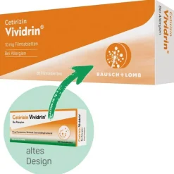 Vividrin Cetirizin ® - Schnell wirksame Allergietabletten, 7 St- Cetirizin|Allergie Tabletten