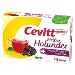 Cevitt immun heißer Holunder classic Granulat, 14 St- Zink|Vitamin C (Ascorbinsäure)