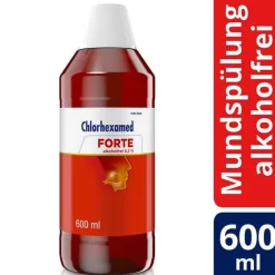 Chlorhexamed Zahnfleischentzündung Medikamente|Prophylaxe-FORTE alkoholfrei 0,2 % Mundspülung, antibakteriell, 600 ml