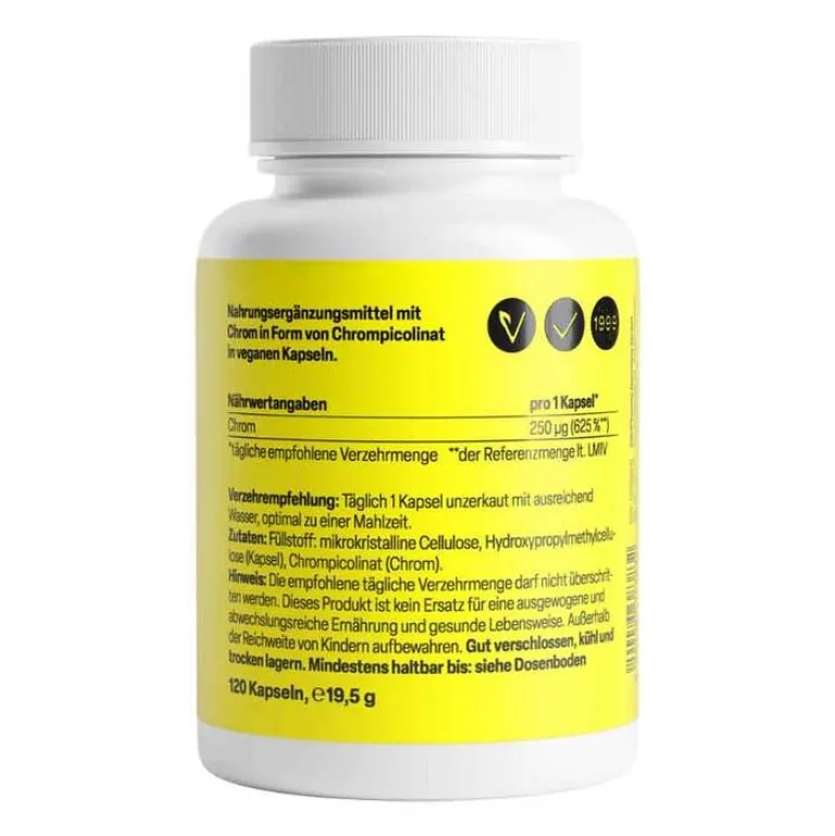 Zein Pharma Chrompicolinat 250 µg in vegetarischen Kapseln, 120 St- Chrom
