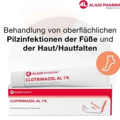 Aliud Pharma CLOTRIMAZOL AL 1% Creme, 20 g- Hautpilz Creme|Fußpilz Creme