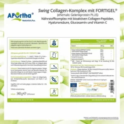 Aportha Collagen-Komplex mit Fortigel + Tendoforte Pulver, 340 g- Kollagen