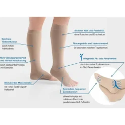 Compressana Free K2 AD 4 silk ohne Spitze , 2 St- Kniestrümpfe