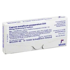 Weleda Herz, Kreislauf & Venen-Cuprum metallicum praeparatum D 30 Ampullen, 8X1 ml