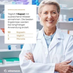 Vitamaze Curcuma 10.000 + Piperin hochdosiert vegan Kapseln, 90 St- Kurkuma Kapseln