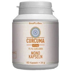 Sinoplasan Curcuma 475 mg 95% Curcumin Mono-Kapseln, 60 St- Kurkuma Kapseln