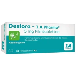 1A Pharma Deslora – 1 A Pharma® 5 mg Filmtabletten, 50 St- Desloratadin|Allergie Tabletten
