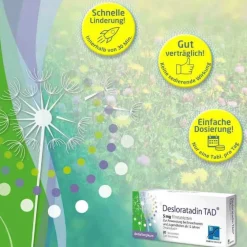TAD Deslorain ® 5 mg Filmtabletten, 100 St- Desloratadin|Allergie Tabletten