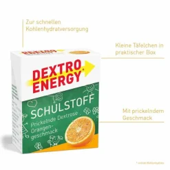 Dextro Energy Schulstoff Orange Täfelchen, 50 g- Traubenzucker