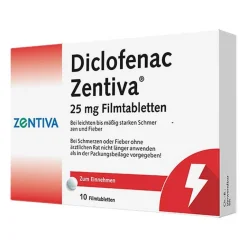 Diclofenac 25 mg Filmtabletten, 10 St^Zentiva Discount