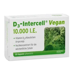 Intercell Vitamin D (Colecalciferol)-D3- Vegan 10.000 I.E. Kapseln, 30 St