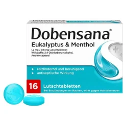 Dobensana Eukalyptus & Menthol 1,2mg / 0,6mg Lut.-T., 16 St- Halsschmerztabletten