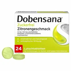 Dobensana Halsschmerztabletten-® Zuckerfrei Zitronengeschmack Lutschtabletten, 24 St