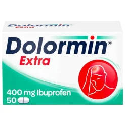 Dolormin Regelschmerzen Tabletten|Kopfschmerztabletten-® Extra mit 400 mg Ibuprofen bei Schmerzen, 50 St