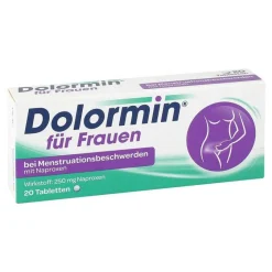 Dolormin für Frauen bei Menstruationsbeschwerden mit Naproxen, 20 St- Regelschmerzen Tabletten