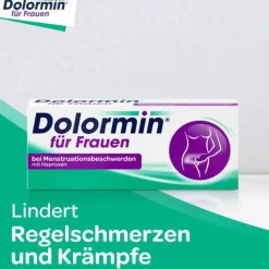Dolormin für Frauen bei Menstruationsbeschwerden mit Naproxen, 20 St- Regelschmerzen Tabletten