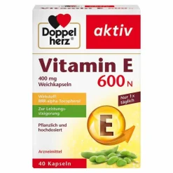 Doppelherz Vitamin E (Tocopherol)-® aktiv Vitamin E 600 N Weichkapseln, 40 St