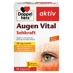 Doppelherz Lutein|Augenvitamine-Augen Vital Sehkraft Kapseln, 90 St
