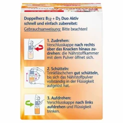 Doppelherz B12 + D3 Duo Aktiv Trinkampullen, 8 St- Vitamin D (Colecalciferol)|Vitamin B12 (Cobalamin)
