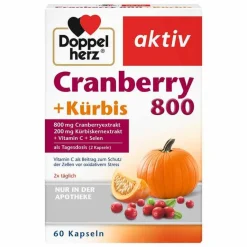 Doppelherz Cranberry-Cranberry+Kürbis Kapseln, 60 St