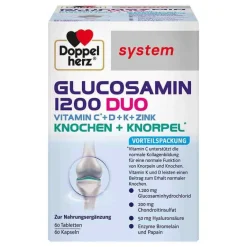 Doppelherz Glucosamin-Chondroitin-Glucosamin 1200 Duo system Kombipackung, 120 St