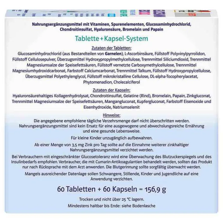 Doppelherz Glucosamin-Chondroitin-Glucosamin 1200 Duo system Kombipackung, 120 St